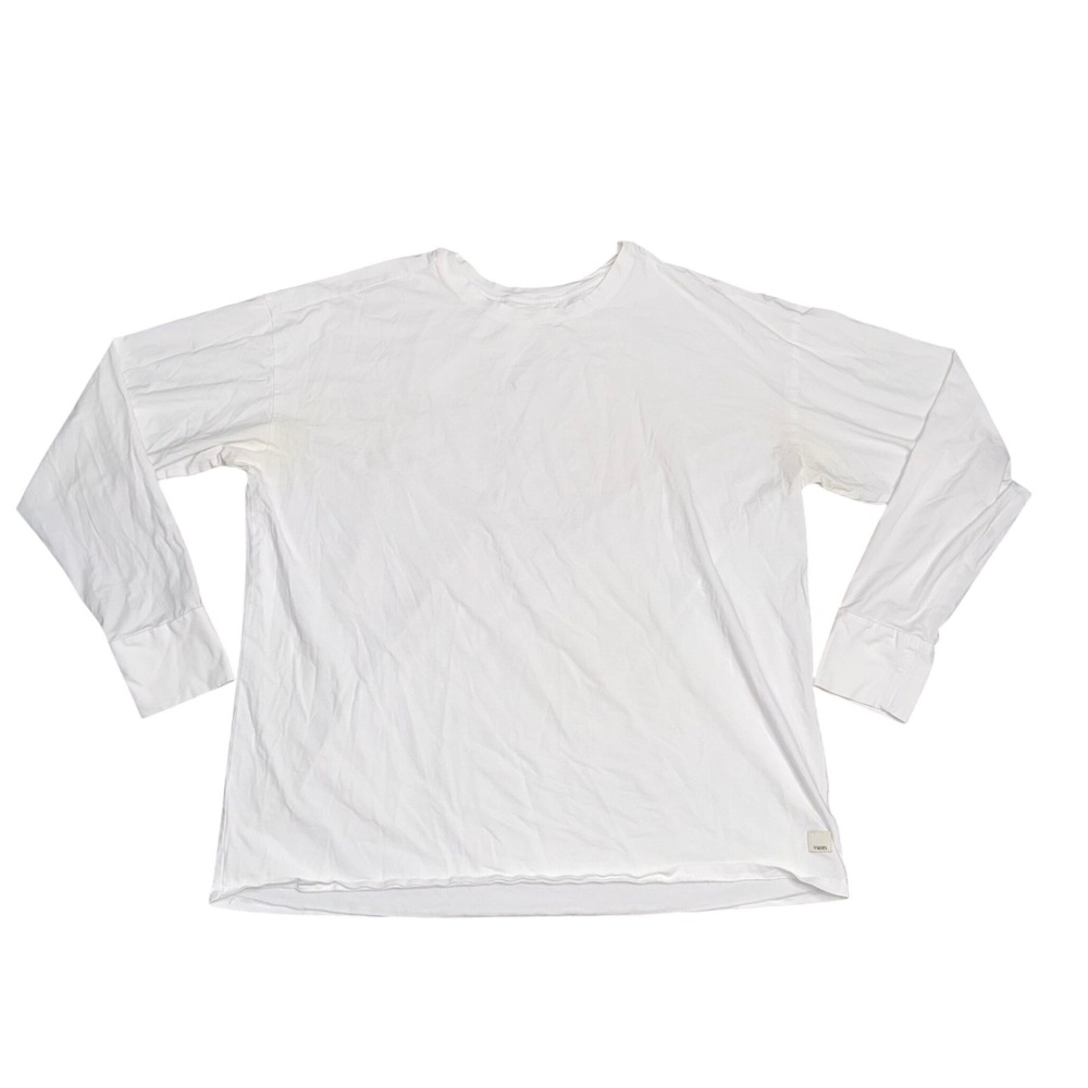 Vuori Long Sleeve Tee Women Small White Fair VW1028 Relaxed Fit Athleisure